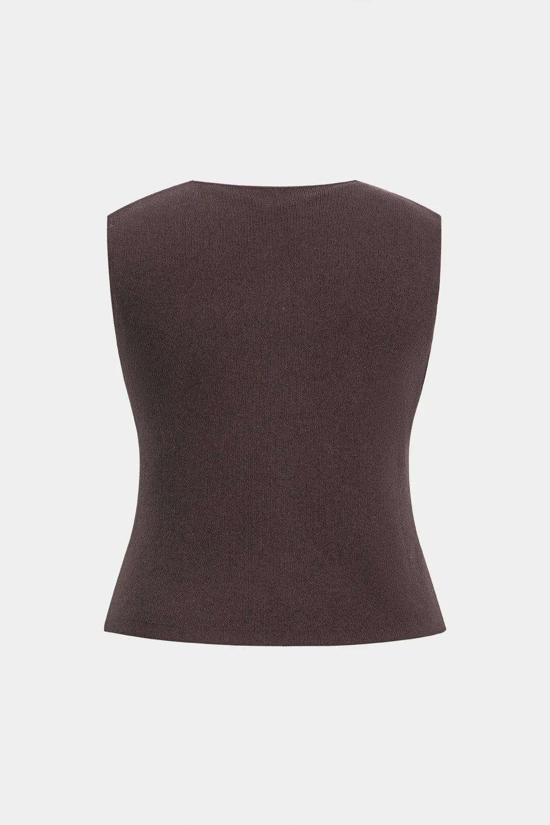 Plus Size Patchwork Button V-Neck Vest sold by Micas product image thumbnail 2