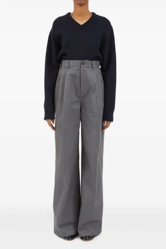 High Waist Ruched Button Wide Leg Trousers sold by Micas