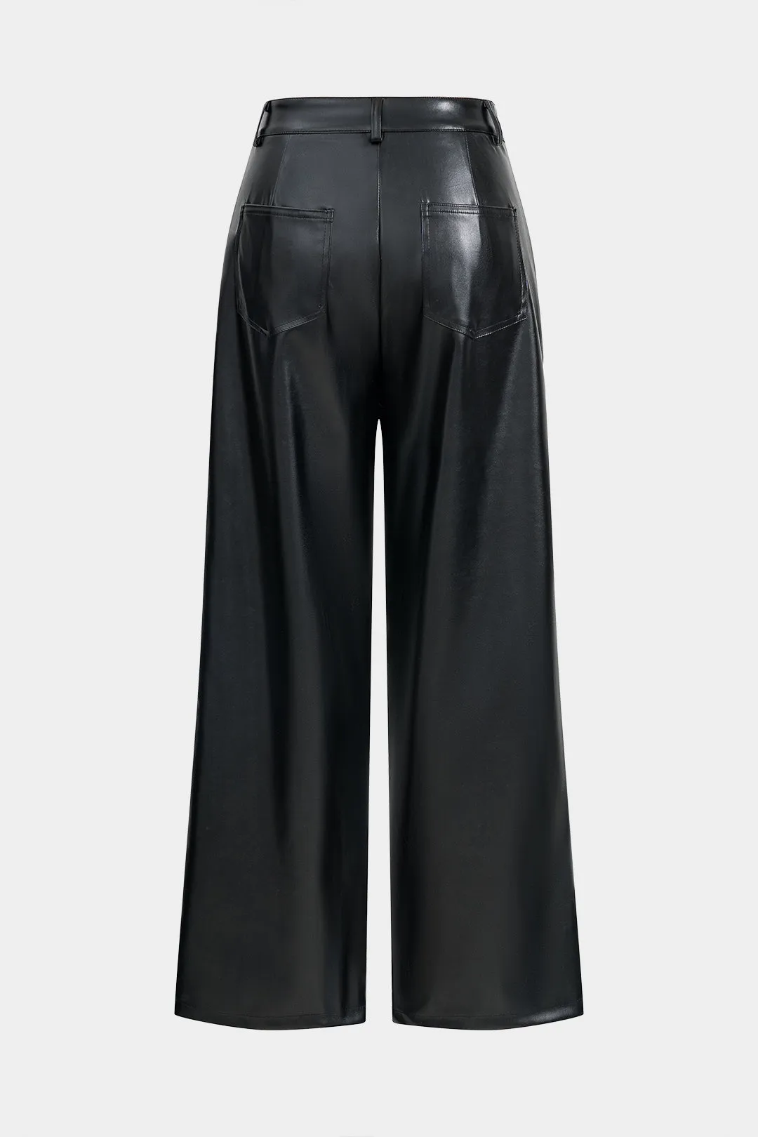 Faux Leather Button Wide Leg Trousers sold by Micas product image thumbnail 3