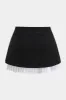 Plus Size Button Pleated Patchwork Skirt sold by Micas