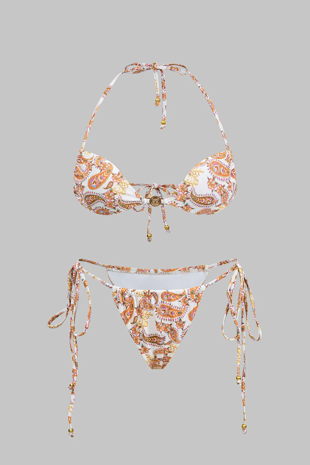 Paisley Print Tie-Up Bikini Set sold by Micas