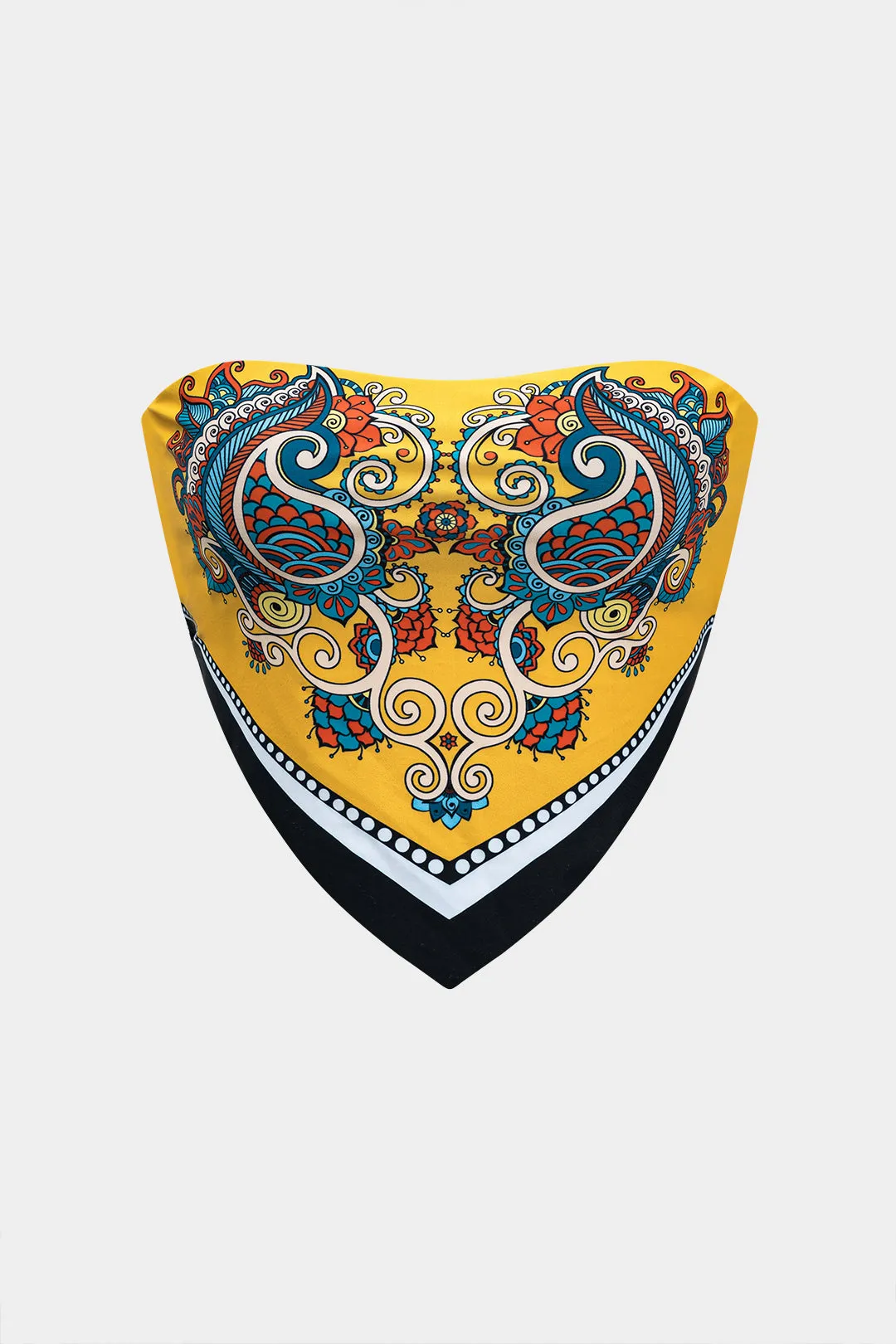 Chinoiserie Print Contrast Color Block Tie-Up Bikini Set sold by Micas product image thumbnail 3