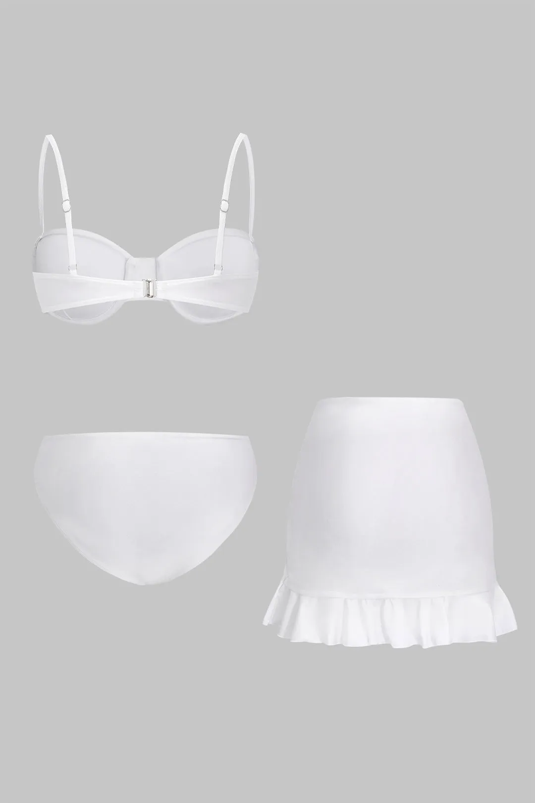 Solid Ruched Bikini 3-delt sæt sold by Micas product image thumbnail 2