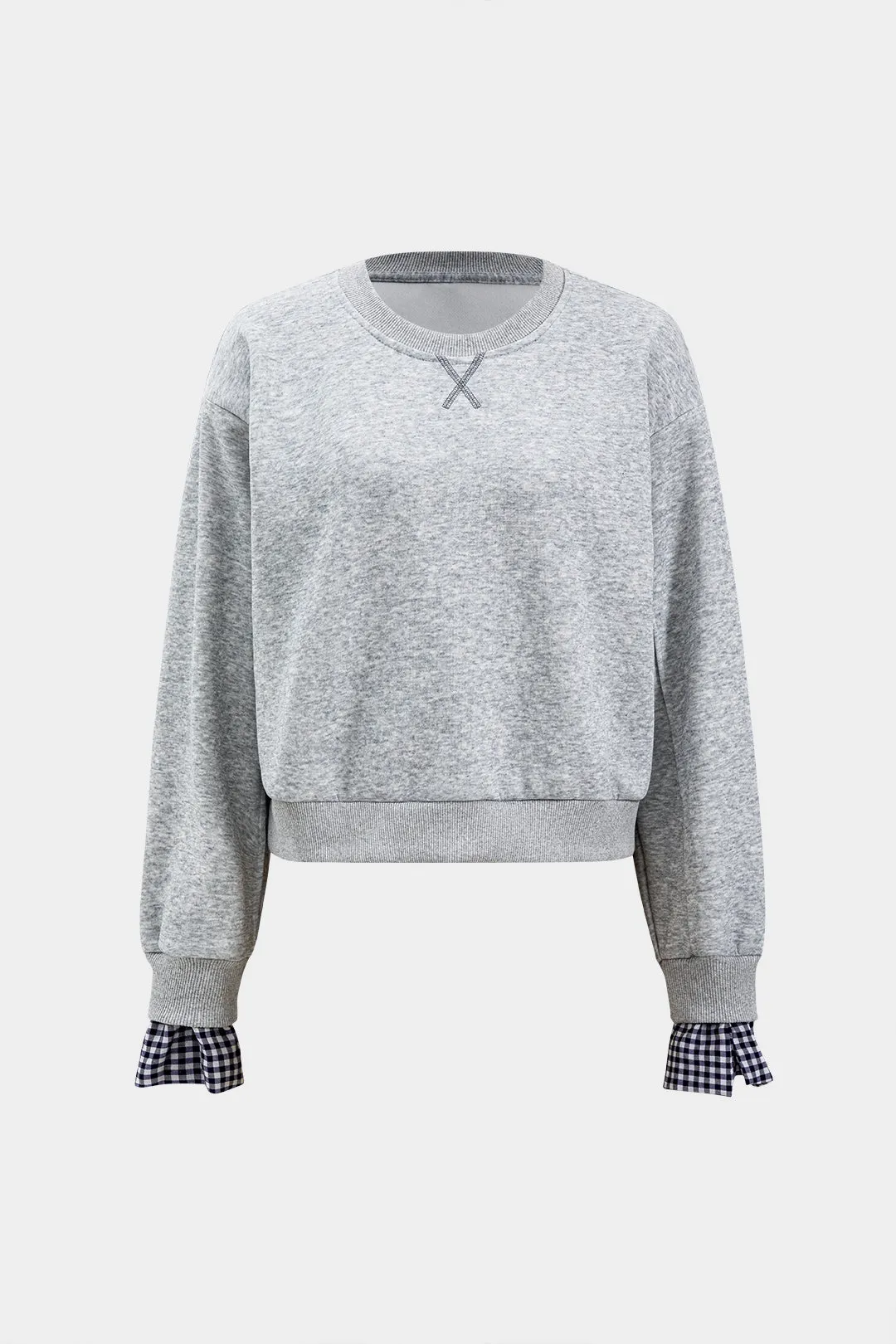 Plaid Print Patchwork Top og DrawString Nederdel Set sold by Micas product image thumbnail 2