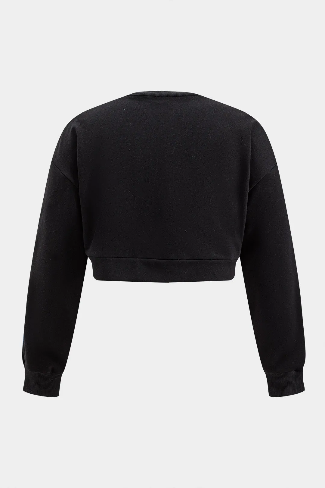 Plus Size Denim Patchwork Detail Top And Pants Set sold by Micas product image thumbnail 3