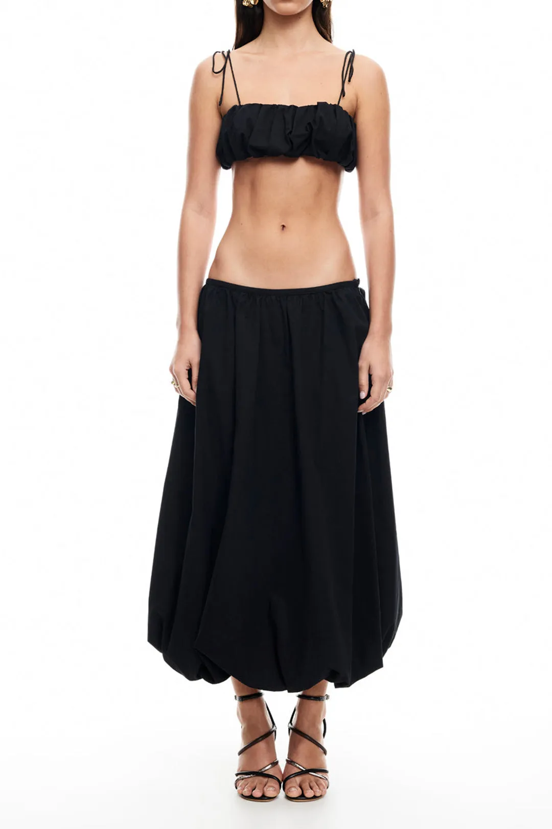 Ruched Crop Top And Skirt Set sold by Micas