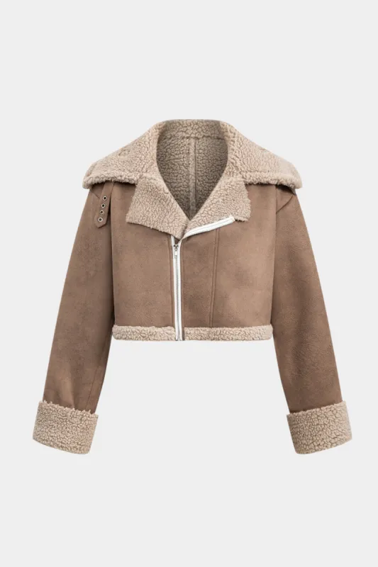 Cropped Zippered Fleece Coat sold by Micas