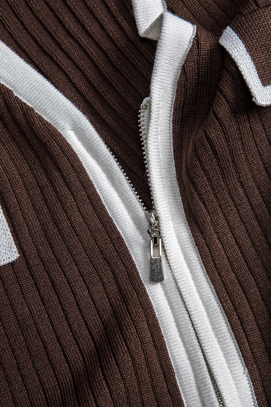 Plus Size Knit Patchwork Zipper Cardigan sold by Micas product image thumbnail 3