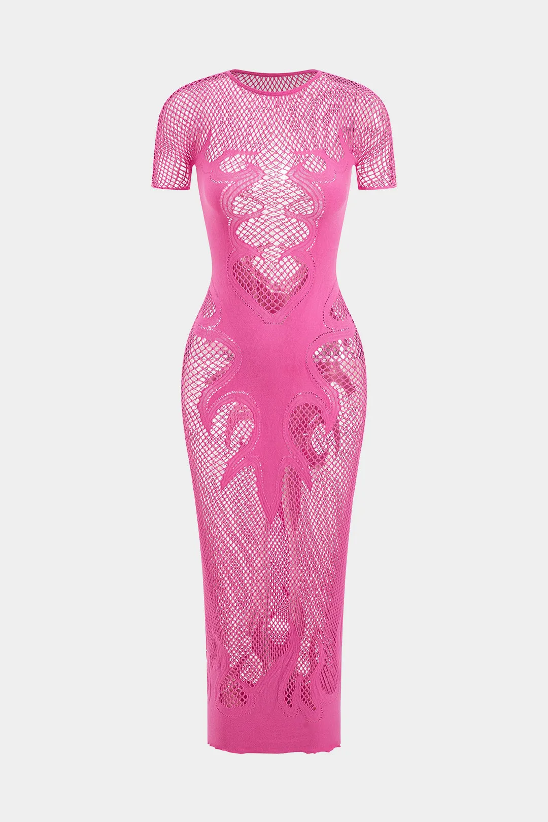 Strik skåret ud ren kortærmet kjole sold by Micas