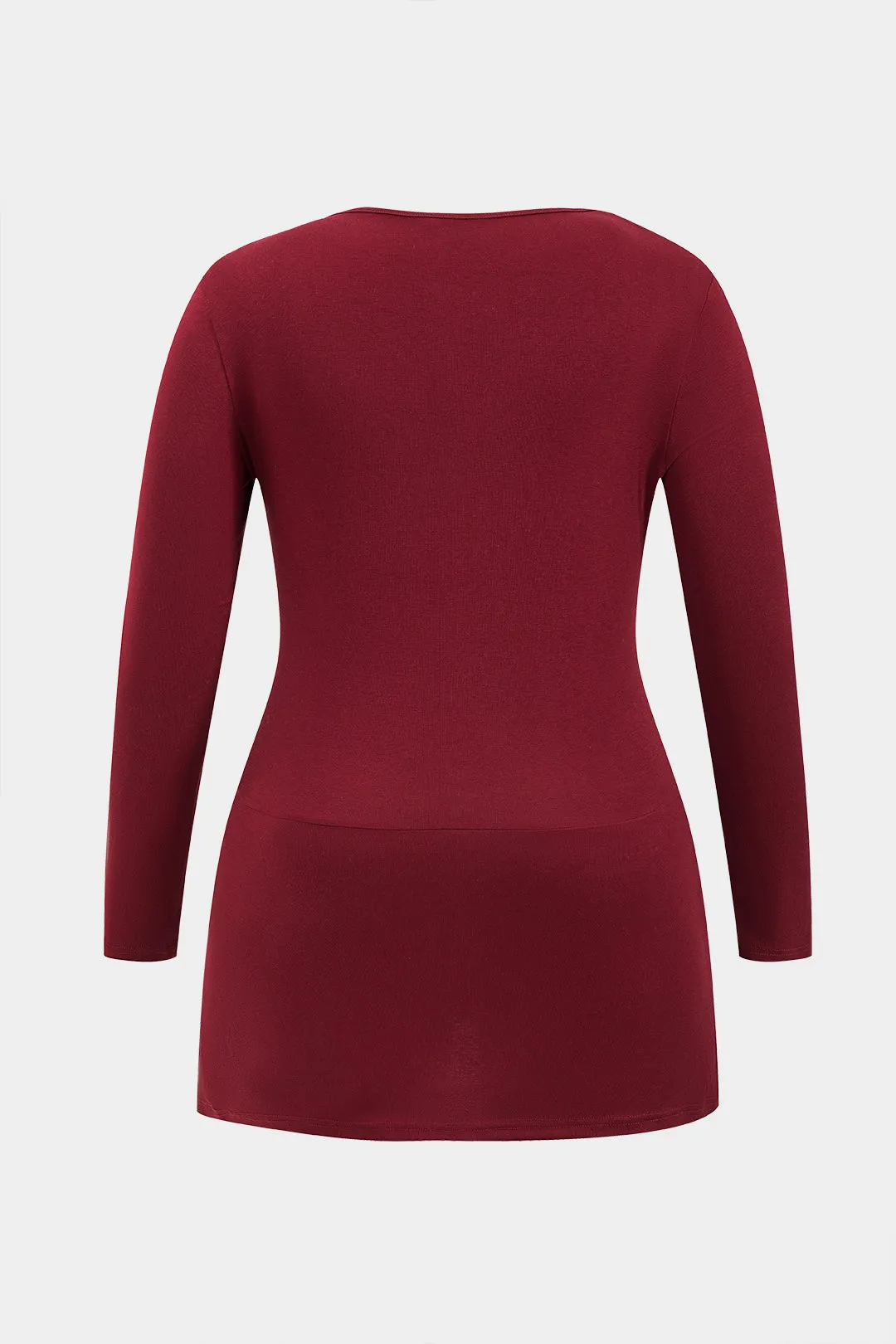 Plus størrelse ruffle asymmetrisk langærmet mini kjole sold by Micas product image thumbnail 2