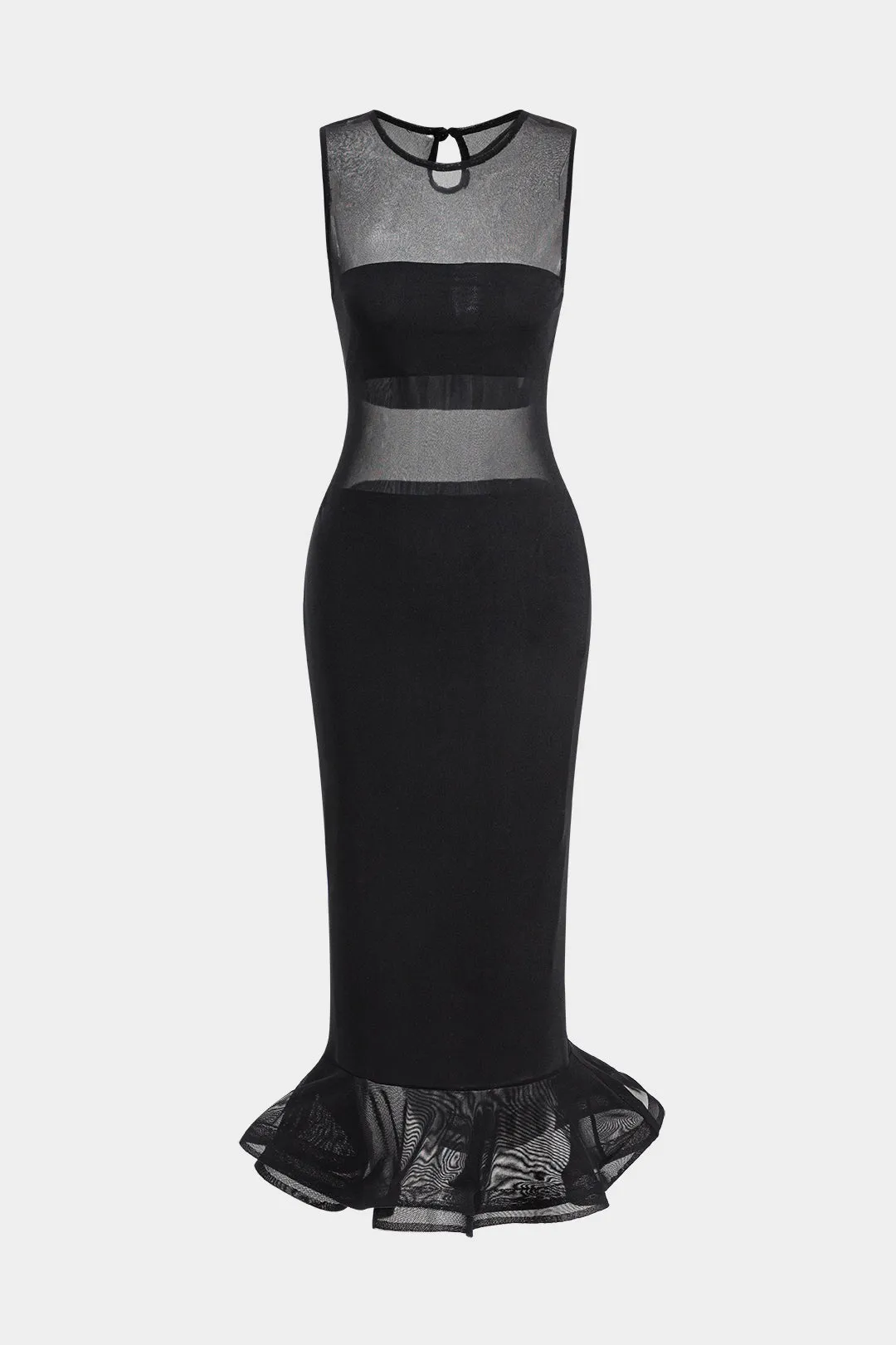 Mesh Sheer Sleeveless Midi Dress sold by Micas