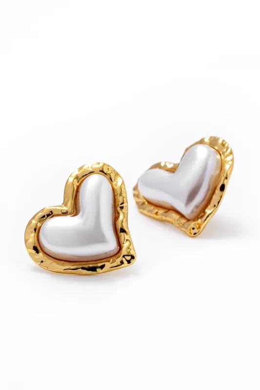 Pearl Heart Shape Earring sold by Micas