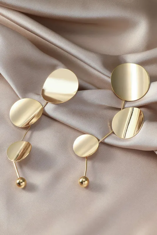 Metallisk runde stykke ørering sold by Micas