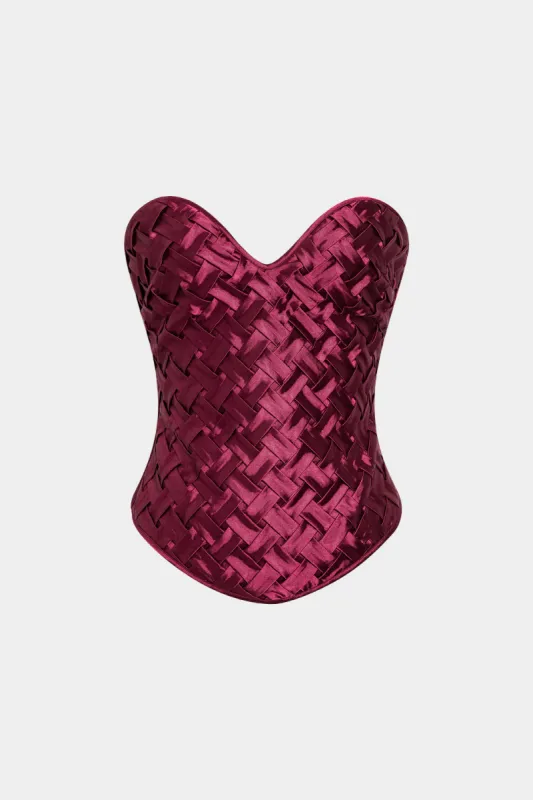 Satin Crossed Weave Tube Top sold by Micas