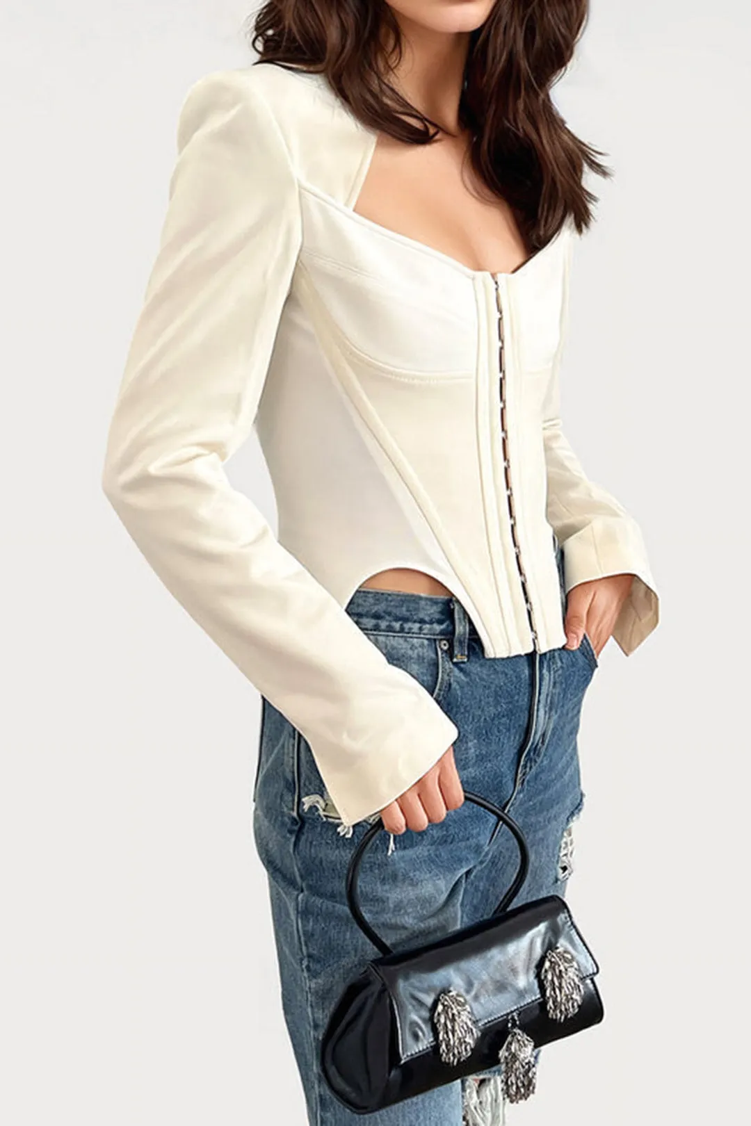 Square Neck Long-Sleeve Top sold by Micas product image thumbnail 4
