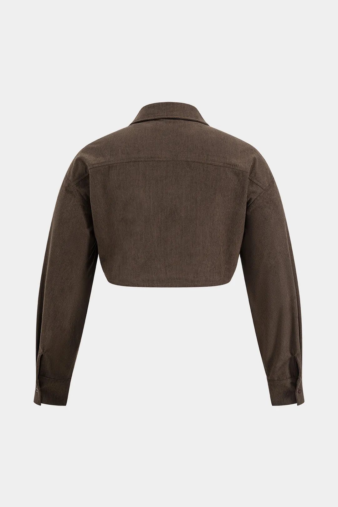 Plus Size Pocket Long-Sleeve Top And High Waist Skirt Set sold by Micas product image thumbnail 3