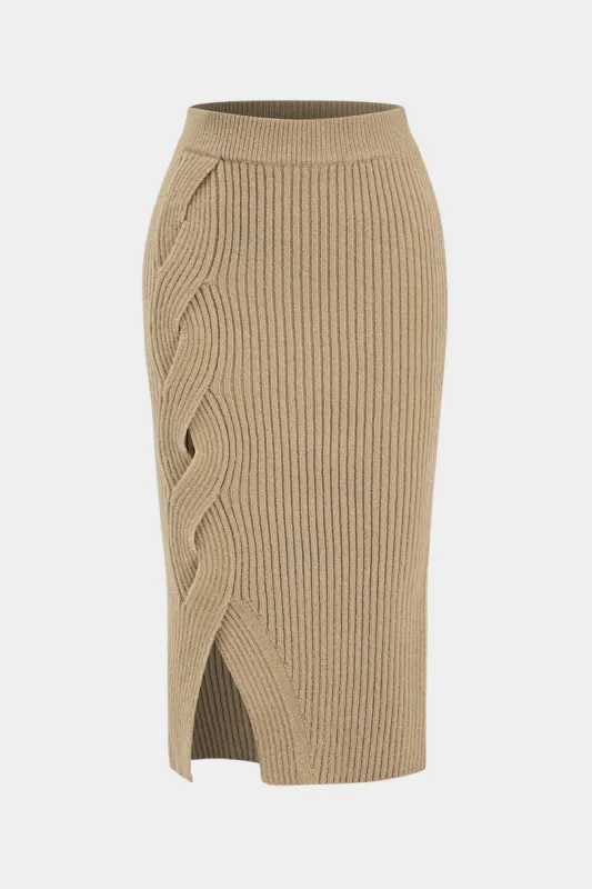 Plus Size Knit Twist Knot Skirt sold by Micas