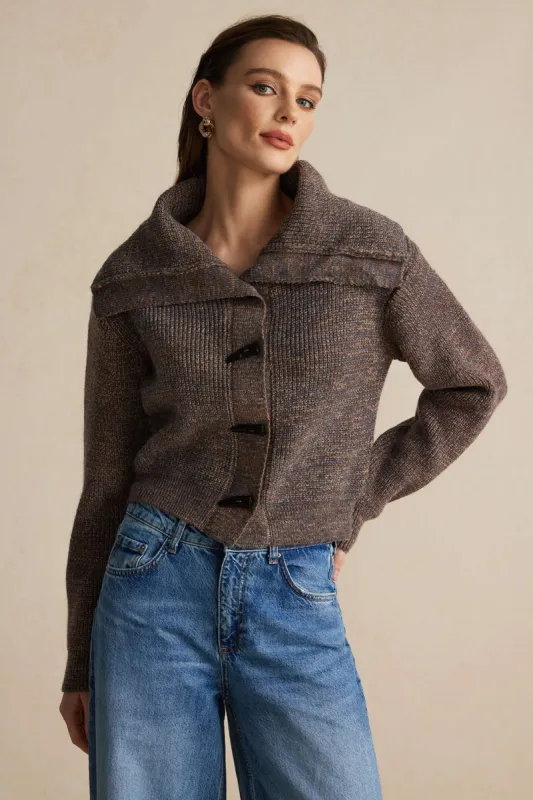 Knit Button Long-Sleeve Cardigan sold by Micas