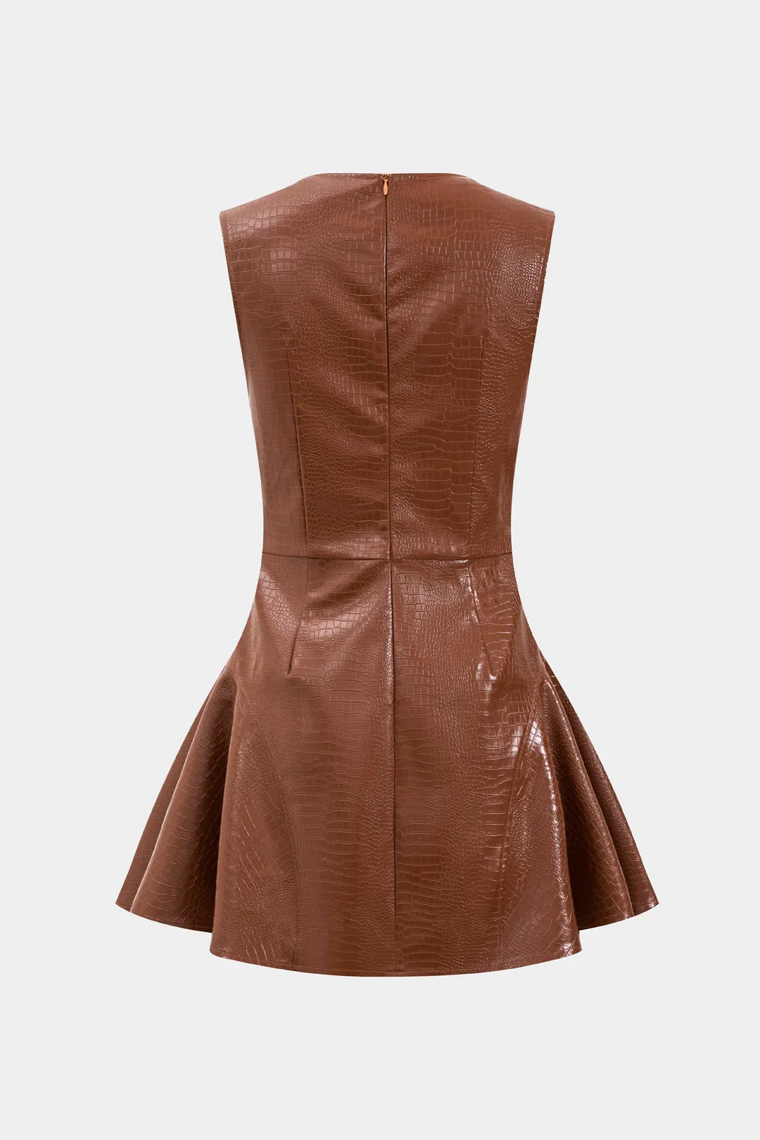 Faux læder rund hals ærmeløs mini kjole sold by Micas product image thumbnail 2