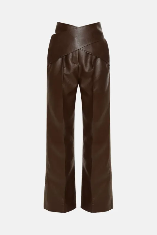 Faux Leather Crossed Trousers sold by Micas