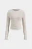 Ruched rundt om hals langærmet t-shirt sold by Micas
