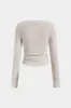 Ruched rundt om hals langærmet t-shirt sold by Micas