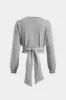 Tie knude rund hals langærmet top sold by Micas