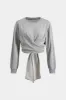 Tie knude rund hals langærmet top sold by Micas