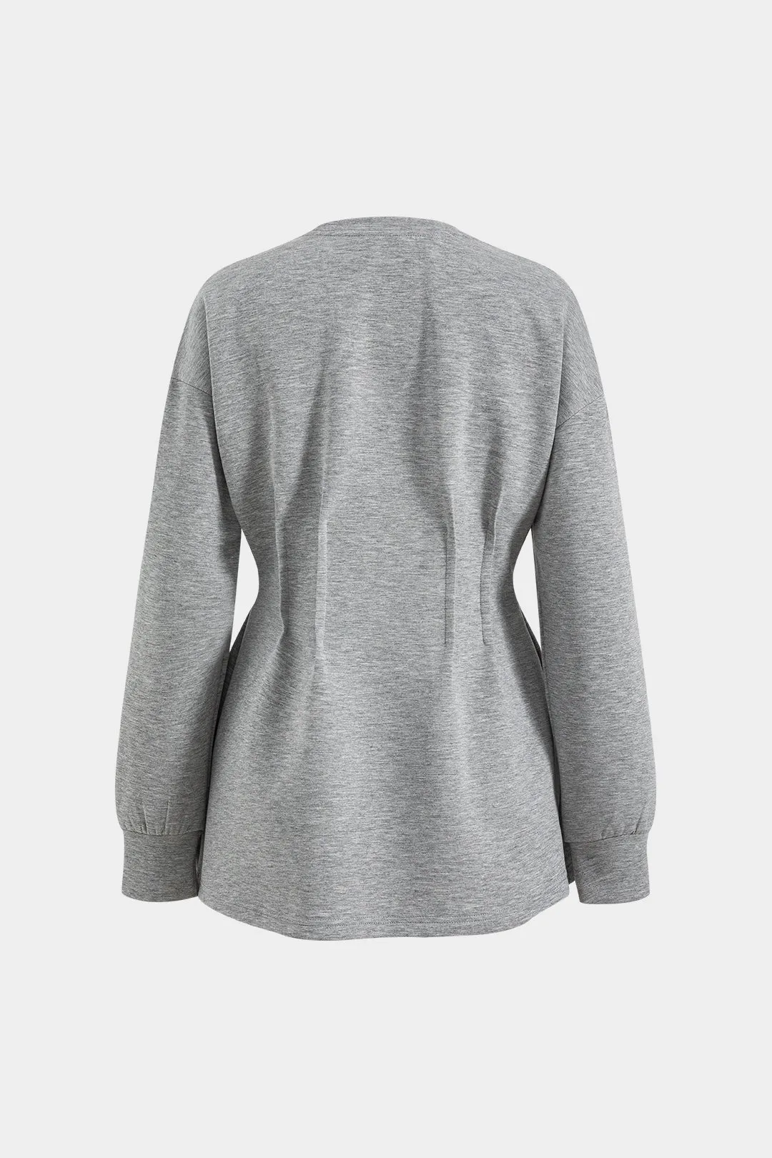 Ruched Round Neck Long Sleeve Sweatshirt sold by Micas product image thumbnail 2