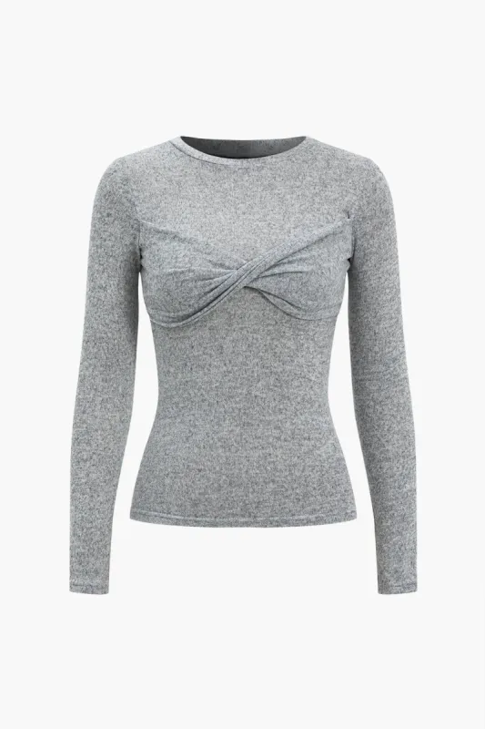 Twist knude langærmet top sold by Micas