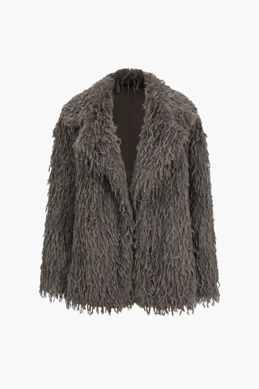 Fringe Faux Fur Coat sold by Micas