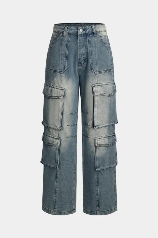 Falmede lomme lige benfragt jeans sold by Micas