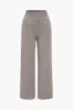 Sweater Button Pocket Round Neck Long-Sleeve Cardigan And Trousers Set sold by Micas