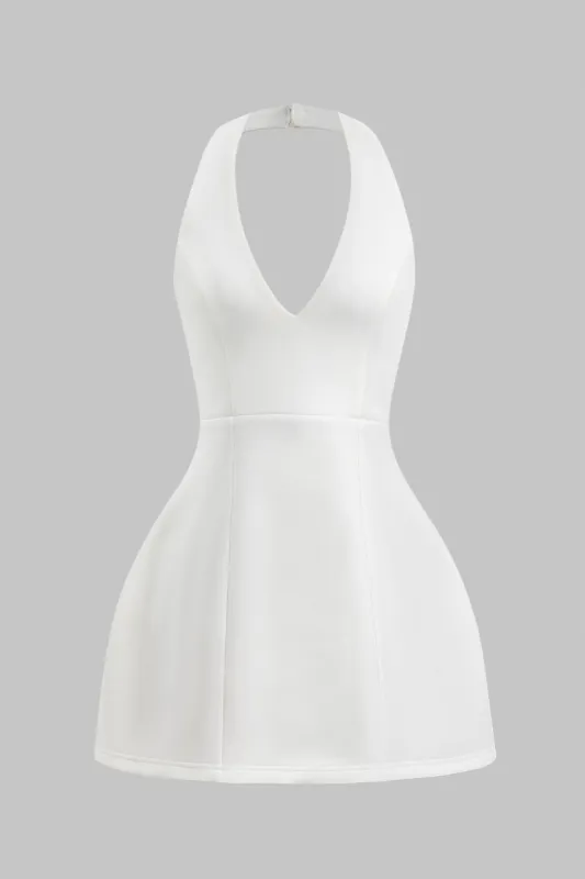 Halter Neck Backless Sleeveless Mini Dress sold by Micas