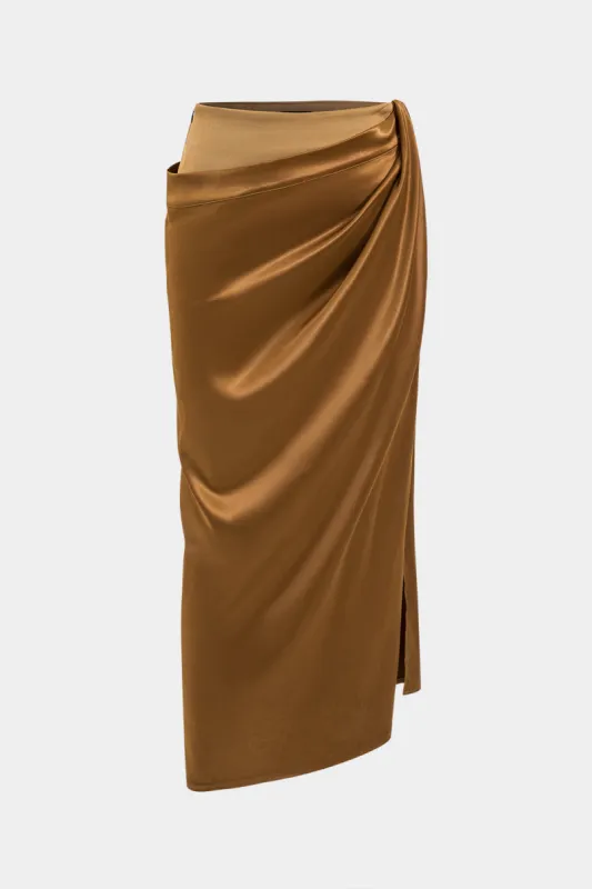 Satin patchwork nederdel sold by Micas