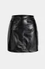 Faux læder høj talje knap lomme nederdel sold by Micas