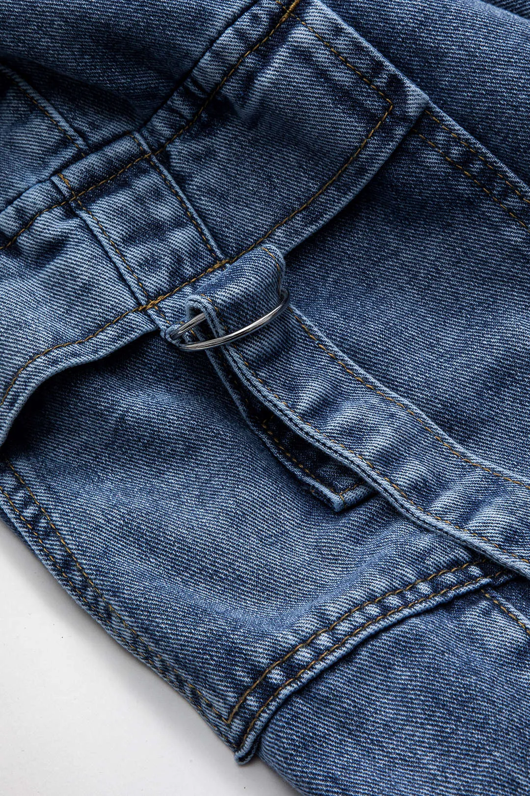 Plus størrelse denim lomme lavt talje knap jeans sold by Micas product image thumbnail 4