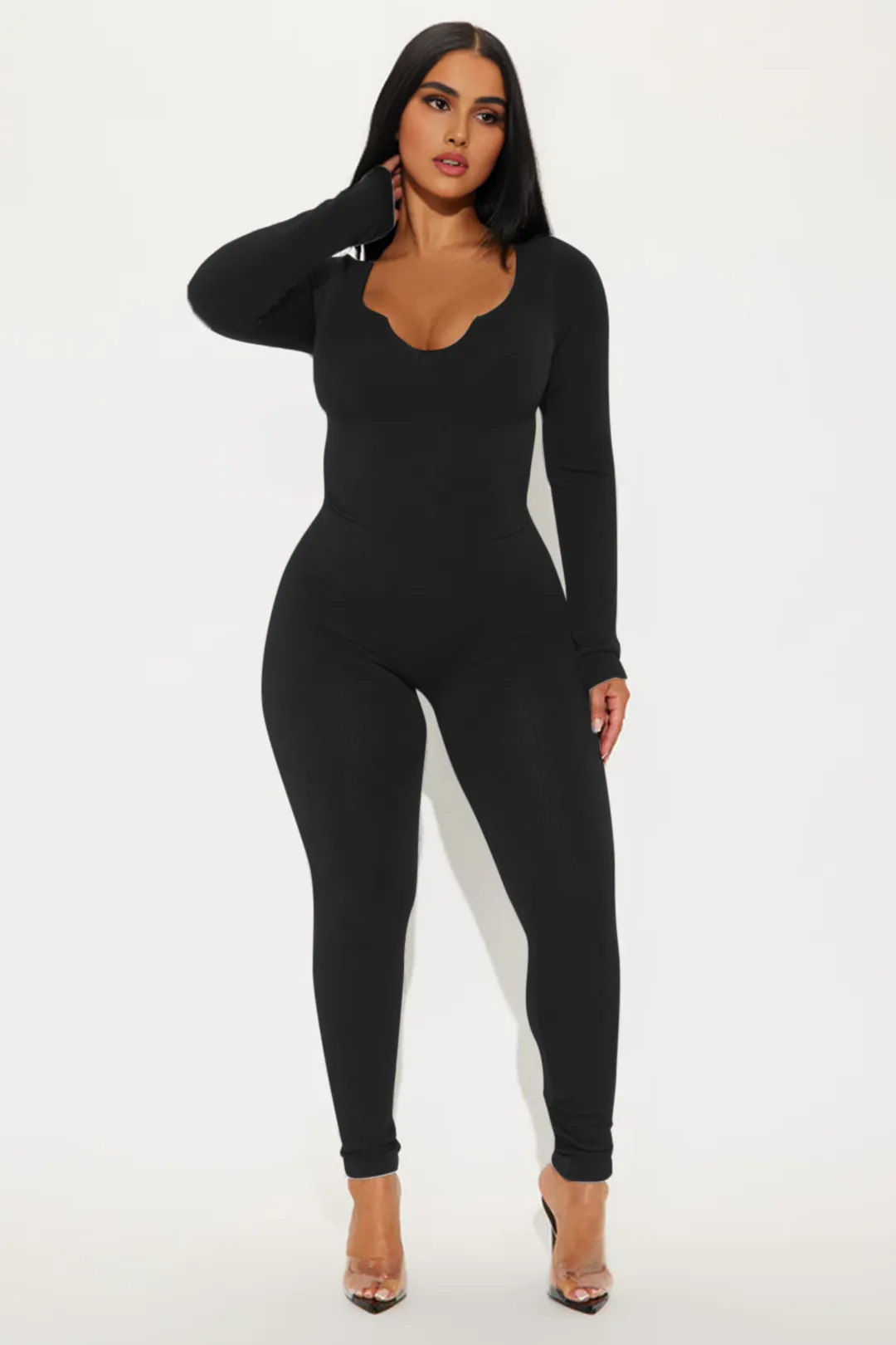 Plus Size Long Sleeve Jumpsuit sold by Micas