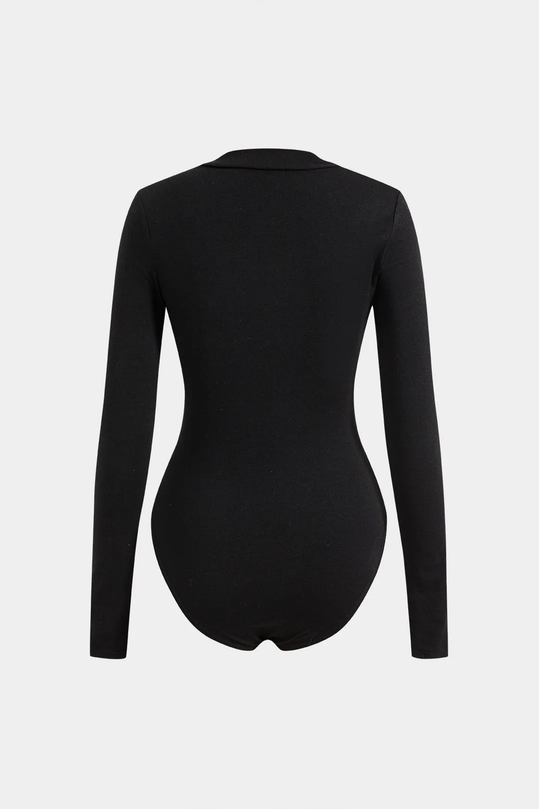 Faux læder krydsede v-hals langærmet bodysuit sold by Micas product image thumbnail 2