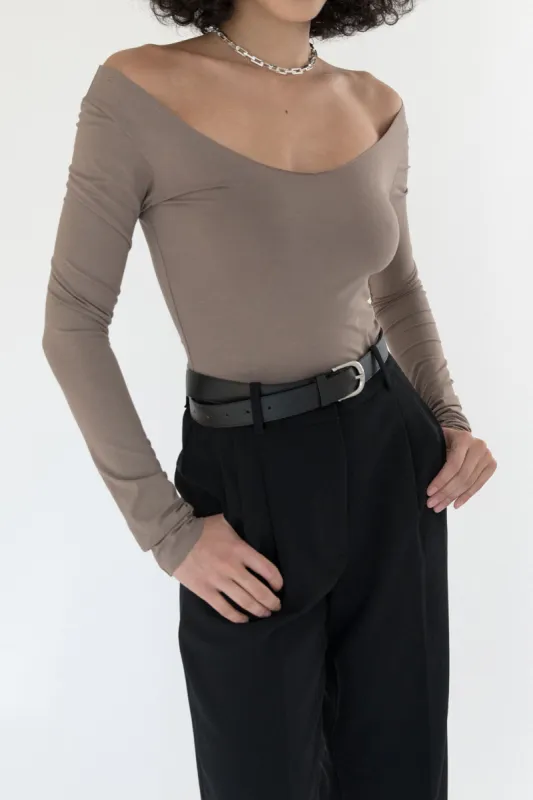 Boat Neck Long-Sleeve Top sold by Micas