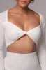 Twist Cut Out Long Sleeve Top And Skirt Set sold by Micas