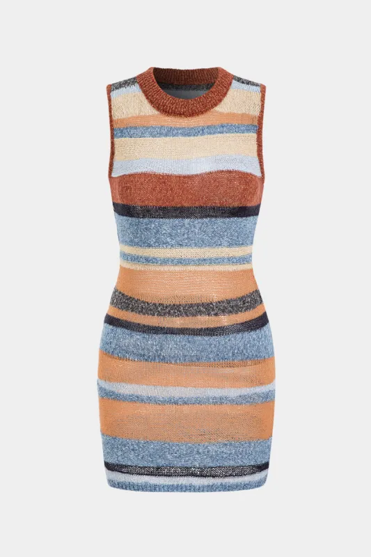 Color Block Print Knit Cut Out Sleeveless Dress sold by Micas