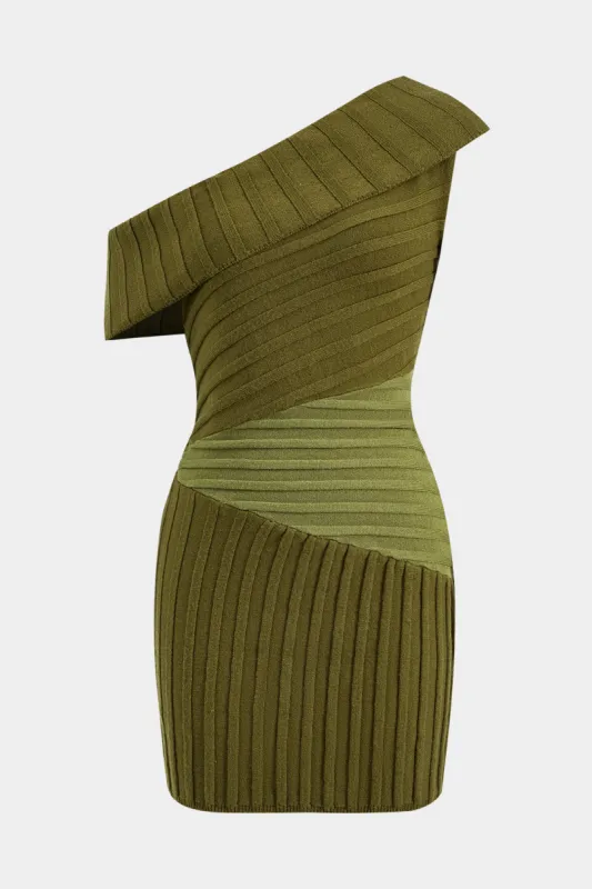 Sweater Asymmetrical Patchwork Mini Dress sold by Micas