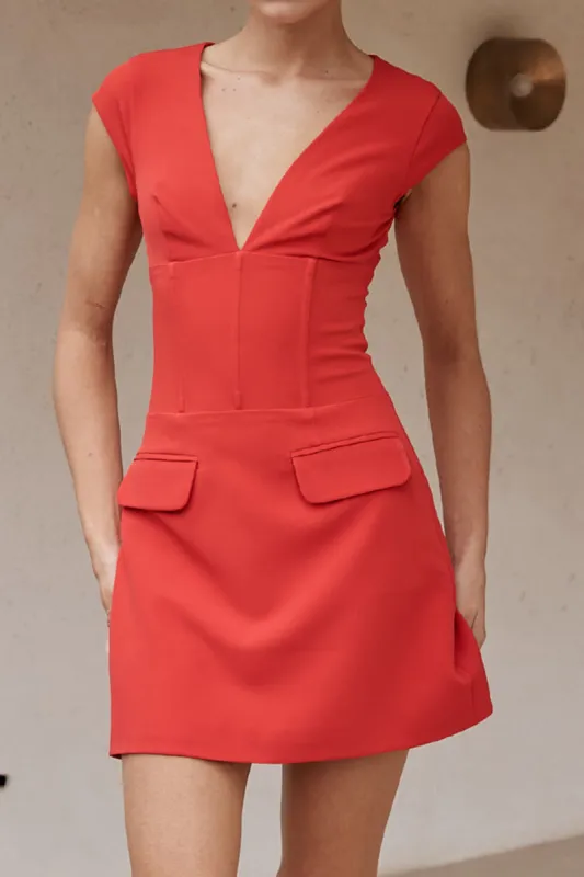 Corset V-Neck Short Sleeve Mini Dress sold by Micas