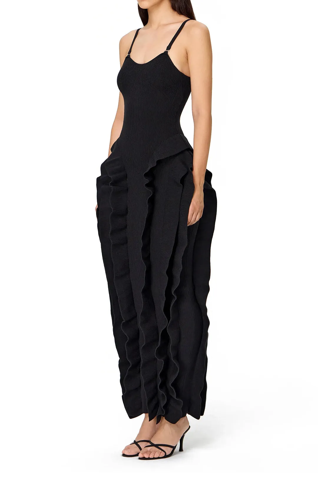 Ruffle Slip Midi Dress sold by Micas product image thumbnail 3