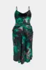 Plus Size Tropical Print Slip Sleeveless Midi Dress sold by Micas