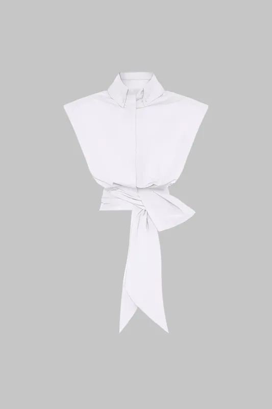 Tie Front Ruched Short-Sleeve Shirt sold by Micas