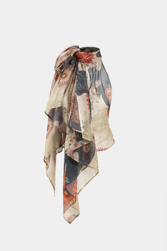 Retro blomsterprint rygfri cami top sold by Micas