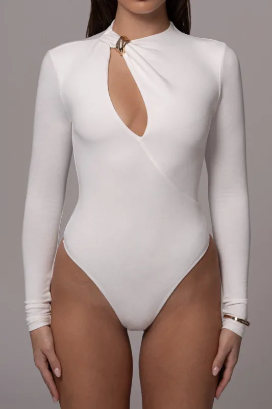 Metallisk udskåret bodysuit i langærmet sold by Micas
