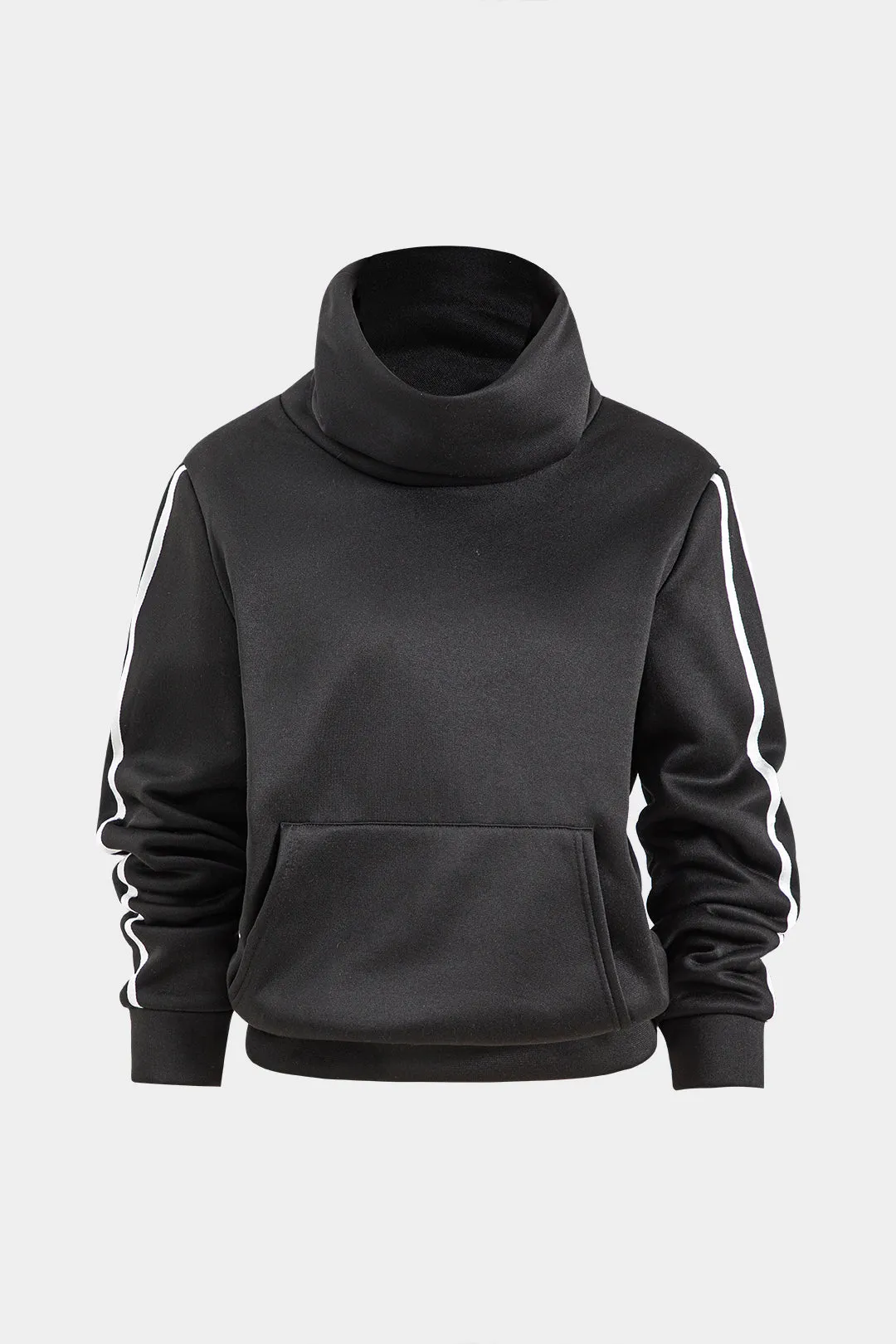 Patchwork Pocket Turtleneck Langærmet top og bukser sæt sold by Micas product image thumbnail 2